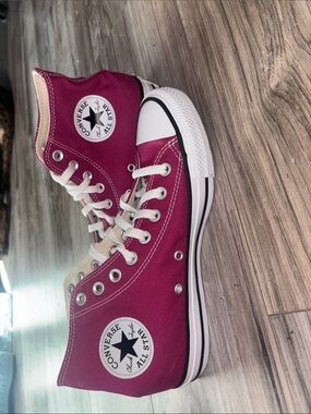 Converse High Top Sneakers - Magenta Canvas with White